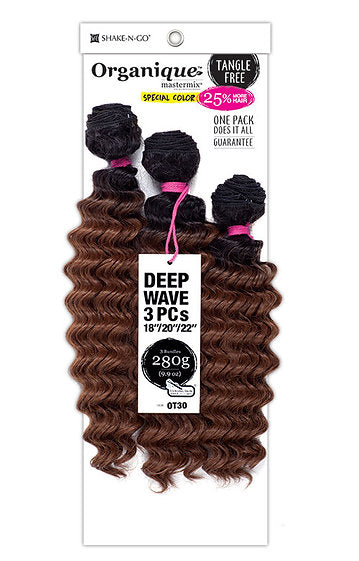 Shake-N-Go Organique Mastermix Weave - DEEP WAVE 3PCS (18/20/22 Inch) #OT30 Shake-N-Go Organique Mastermix Weave - DEEP WAVE 3PCS (18/20/22 Inch) #OT30