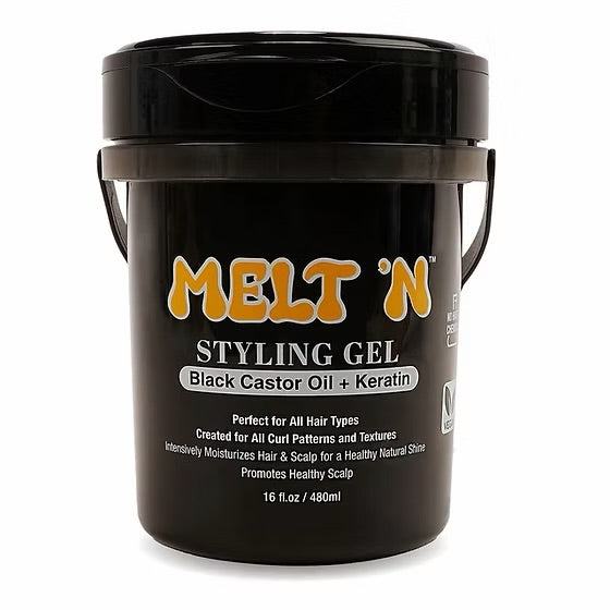 Melt N Styling Gel Black Castor + Keratin 16oz Melt N Styling Gel Black Castor + Keratin 16oz