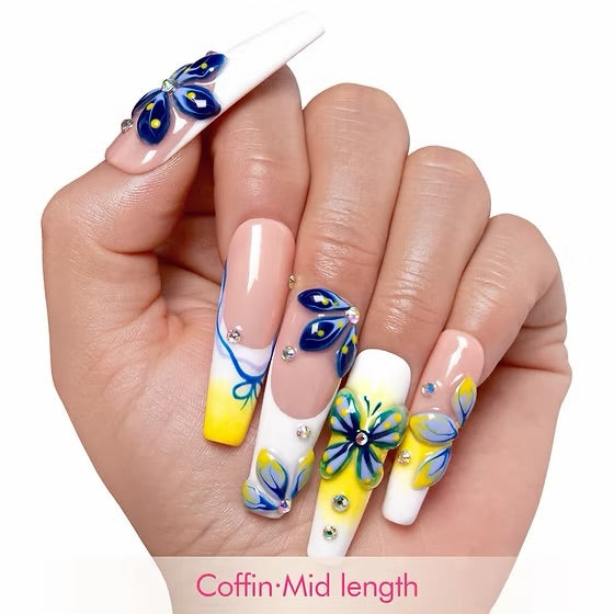Lovful Coffin mid length Press on nails H390 Lovful Coffin mid length Press on nails H390
