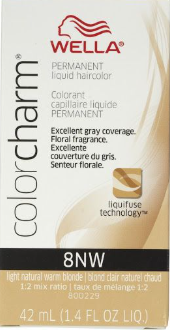 Wella Color Charm Permanent Liquid 8Nw Light Natural Warm Blonde 1.4 Oz Wella Color Charm Permanent Liquid 8Nw Light Natural Warm Blonde 1.4 Oz
