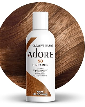 ADORE SEMI PERMANENT HAIR COLOR 4FLOZ 58. Cinnamon ADORE SEMI PERMANENT HAIR COLOR 4FLOZ 58. Cinnamon