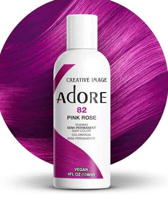 ADORE SEMI PERMANENT HAIR COLOR 4FLOZ 82. Pink Rose ADORE SEMI PERMANENT HAIR COLOR 4FLOZ 82. Pink Rose
