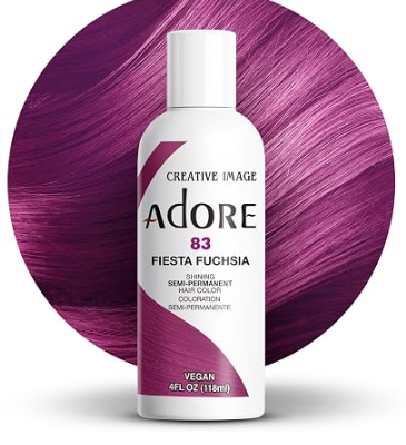 ADORE SEMI PERMANENT HAIR COLOR 4FLOZ 83. Fiesta Fuchsia ADORE SEMI PERMANENT HAIR COLOR 4FLOZ 83. Fiesta Fuchsia