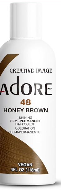 ADORE SEMI PERMANENT HAIR COLOR 4FLOZ 48. Honey Brown ADORE SEMI PERMANENT HAIR COLOR 4FLOZ 48. Honey Brown