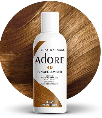 ADORE SEMI PERMANENT HAIR COLOR 4FLOZ 46. Spiced Amber ADORE SEMI PERMANENT HAIR COLOR 4FLOZ 46. Spiced Amber