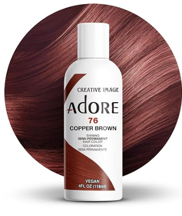 ADORE SEMI PERMANENT HAIR COLOR 4FLOZ 76. Copper Brown ADORE SEMI PERMANENT HAIR COLOR 4FLOZ 76. Copper Brown