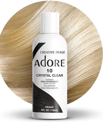 ADORE SEMI PERMANENT HAIR COLOR 4FLOZ 10 Crystal Clear ADORE SEMI PERMANENT HAIR COLOR 4FLOZ 10 Crystal Clear