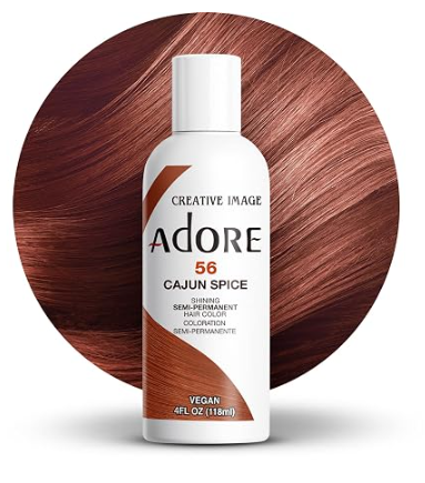 ADORE SEMI PERMANENT HAIR COLOR 4FLOZ 56. Cajun Spice ADORE SEMI PERMANENT HAIR COLOR 4FLOZ 56. Cajun Spice