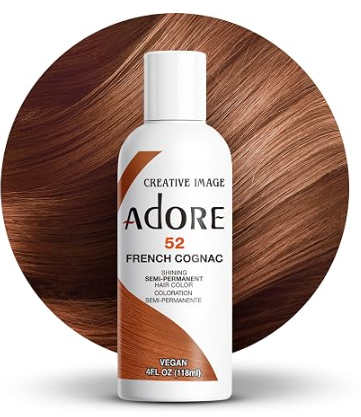 ADORE SEMI PERMANENT HAIR COLOR 4FLOZ 52. French Cognac ADORE SEMI PERMANENT HAIR COLOR 4FLOZ 52. French Cognac