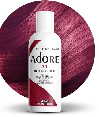 ADORE SEMI PERMANENT HAIR COLOR 4FLOZ 71. Intense Red ADORE SEMI PERMANENT HAIR COLOR 4FLOZ 71. Intense Red