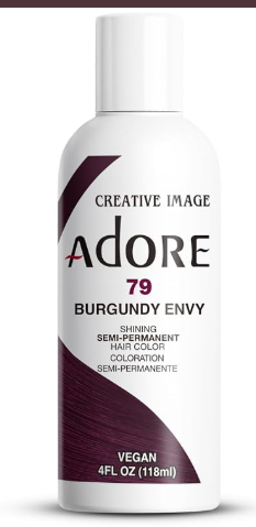 ADORE SEMI PERMANENT HAIR COLOR 4FLOZ 79. Burgundy Envy ADORE SEMI PERMANENT HAIR COLOR 4FLOZ 79. Burgundy Envy