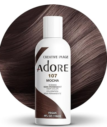 ADORE SEMI PERMANENT HAIR COLOR 4FLOZ 107. Mocha ADORE SEMI PERMANENT HAIR COLOR 4FLOZ 107. Mocha