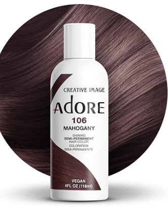 ADORE SEMI PERMANENT HAIR COLOR 4FLOZ 106. Mahgony ADORE SEMI PERMANENT HAIR COLOR 4FLOZ 106. Mahgony