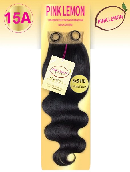 Pink Lemon 15A - 5x5 Closure - Body Wave 14 Inch - # Natural Pink Lemon 15A - 5x5 Closure - Body Wave 14 Inch - # Natural