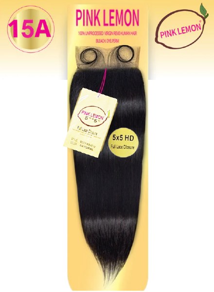 Pink Lemon 15A - 5x5 Closure - Straight 14 Inch - # Natural Pink Lemon 15A - 5x5 Closure - Straight 14 Inch - # Natural
