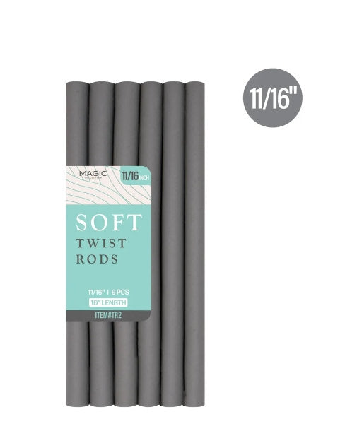 MAGIC SOFT TWIST RODS 11/16" #GREY 6PCS #TR2