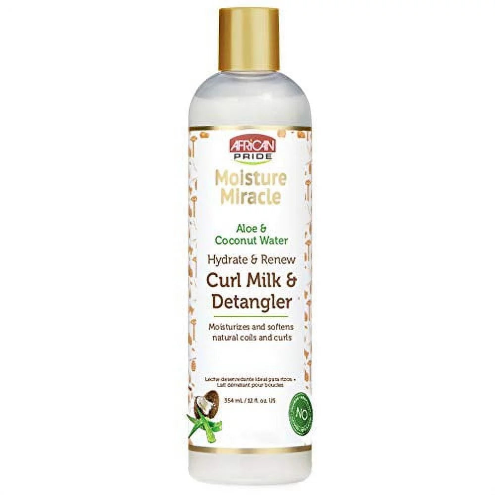 African Pride Moisture Miracle Aloe & Coconut Water Hydrate & Renew Curl Milk & Detangler