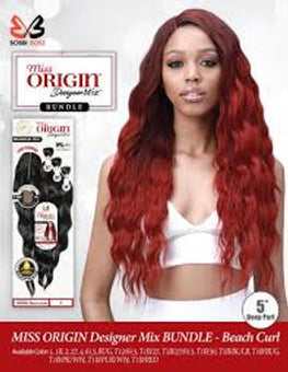 BB Miss origin Designer Mix 12A 3pcs Bundle with Lace closure BEACH CURL #2