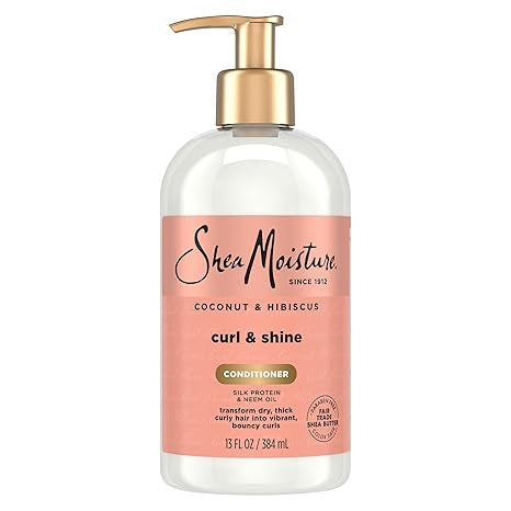 SheaMoisture Curl & Shine Conditioner Coconut & Hibiscus, for Thick, Curly Hair