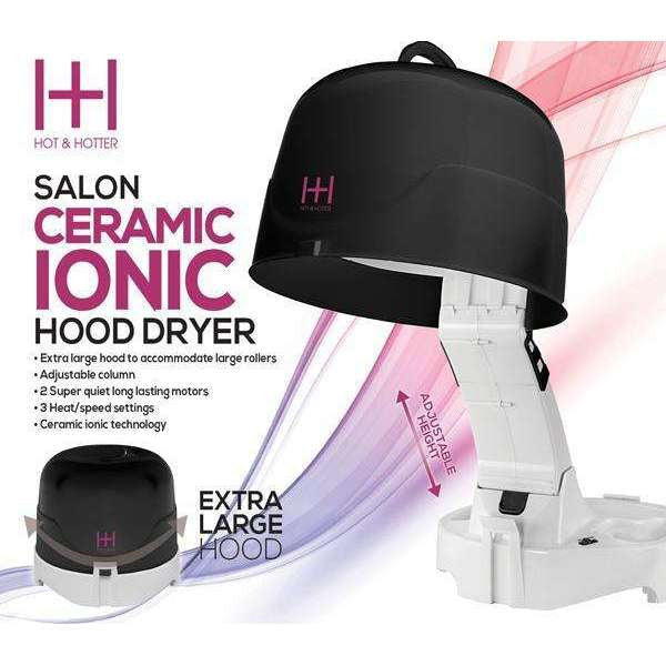 Hot & Hotter Ceramic Ionic Large Salon Portable Hood Dryer