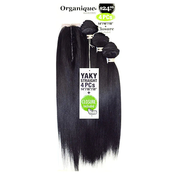 SHAKE N GO ORGANIQUE YAKY STRAIGHT 4PCS (14" 16" 18" + CLOSURE