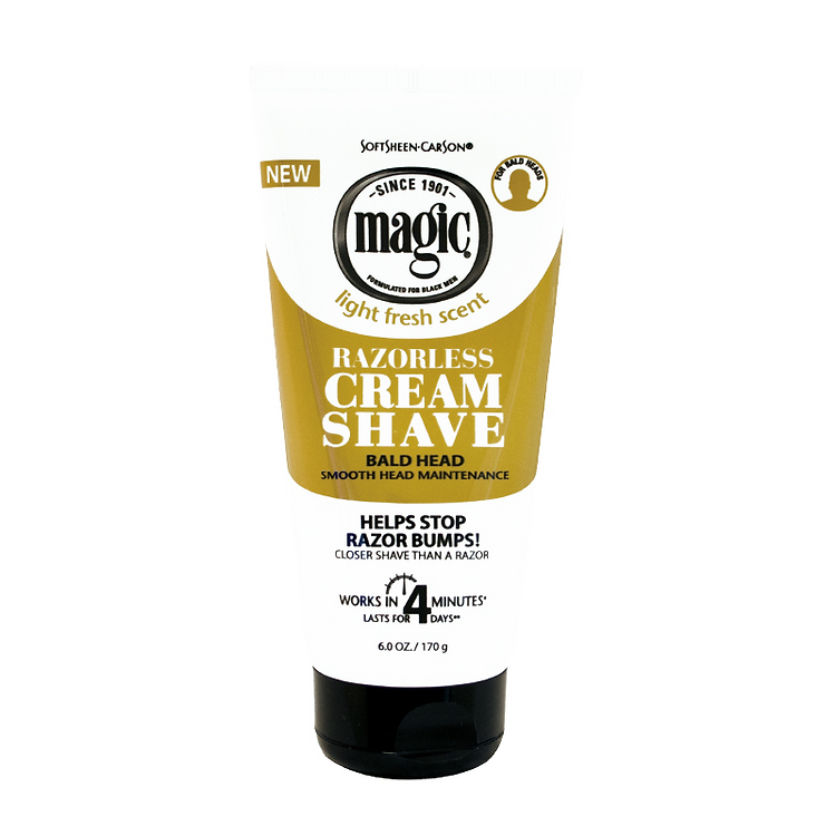 Magic Razorless Cream Shave Smooth for Bald Head Maintenance 6 oz