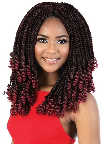Motown Tress Box Braid with Curly Ends 12" X4