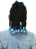 Destiny kids drawstring ponytail DS-JUMBO TWIST (BLUE Bead &Bow)
