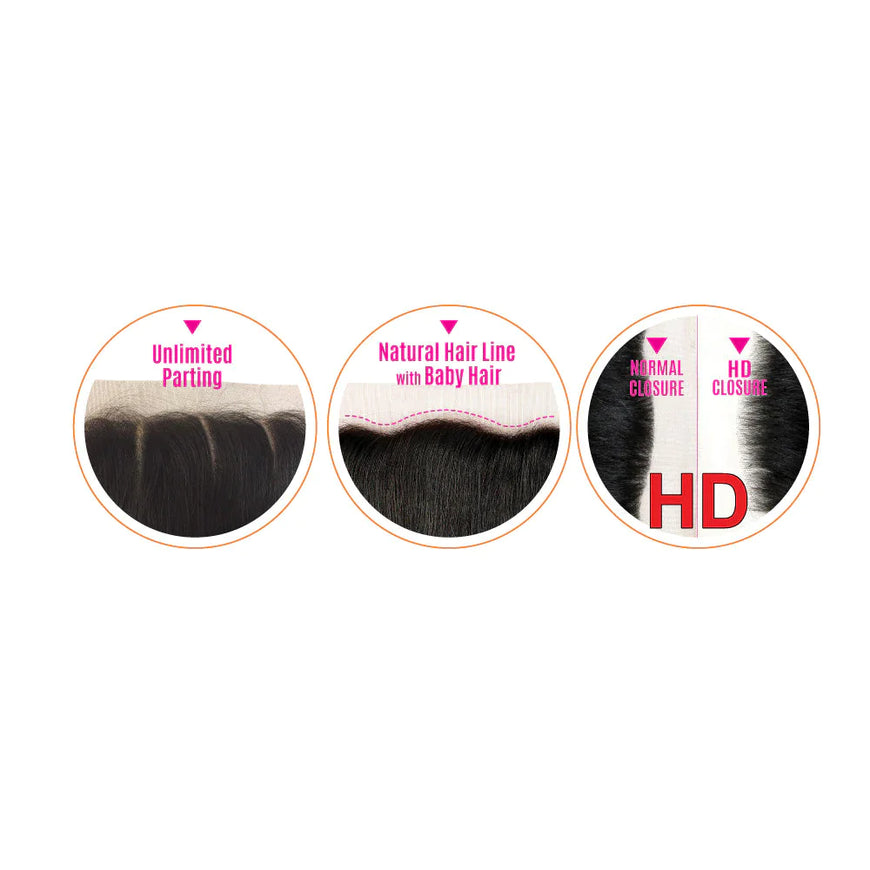 EVE HAIR HD SWISS TRANSPARENT 4*5 LACE CLOSURE *Natural Black 16