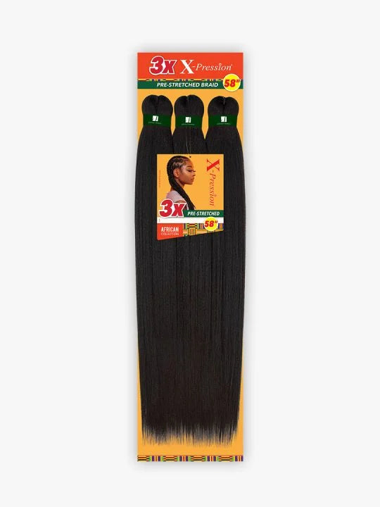 Sensationnel 3X X-PRESSION PRE-STRETCHED BRAID 58″ #1B