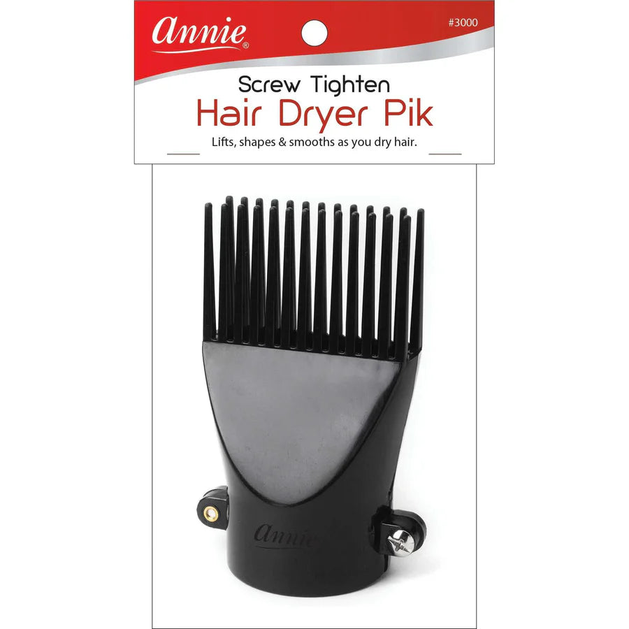Annie Screw Tighten Hair Dryer Pik Attachment Black