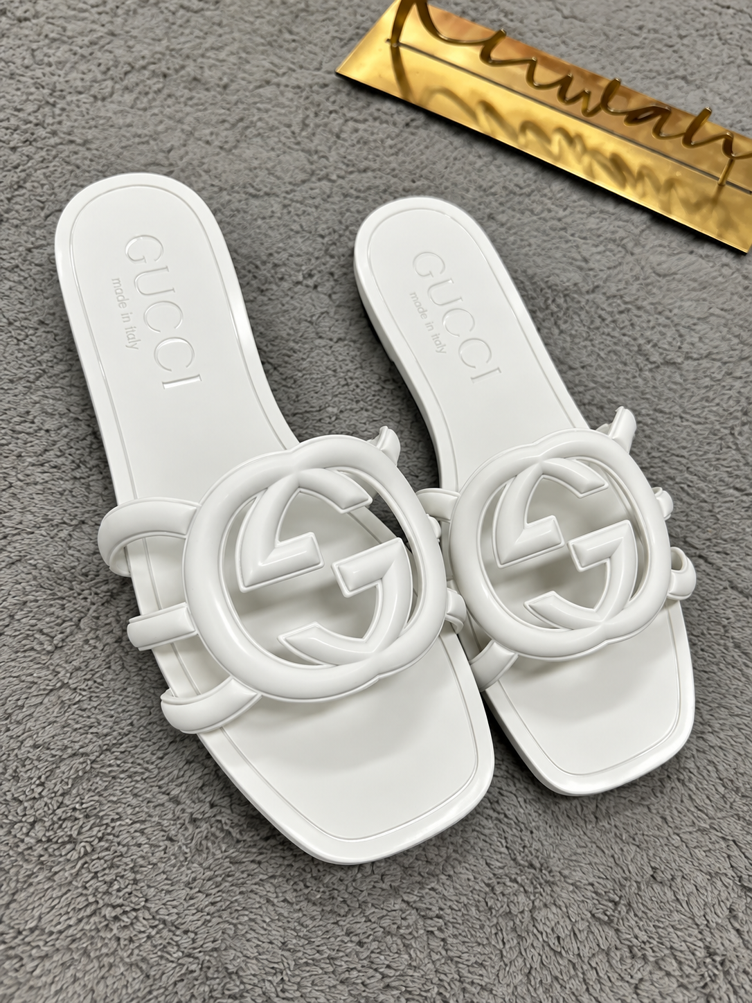 Luxury Inspired Statement Logo Slide Sandals *GUCCI* *PRE ORDER*