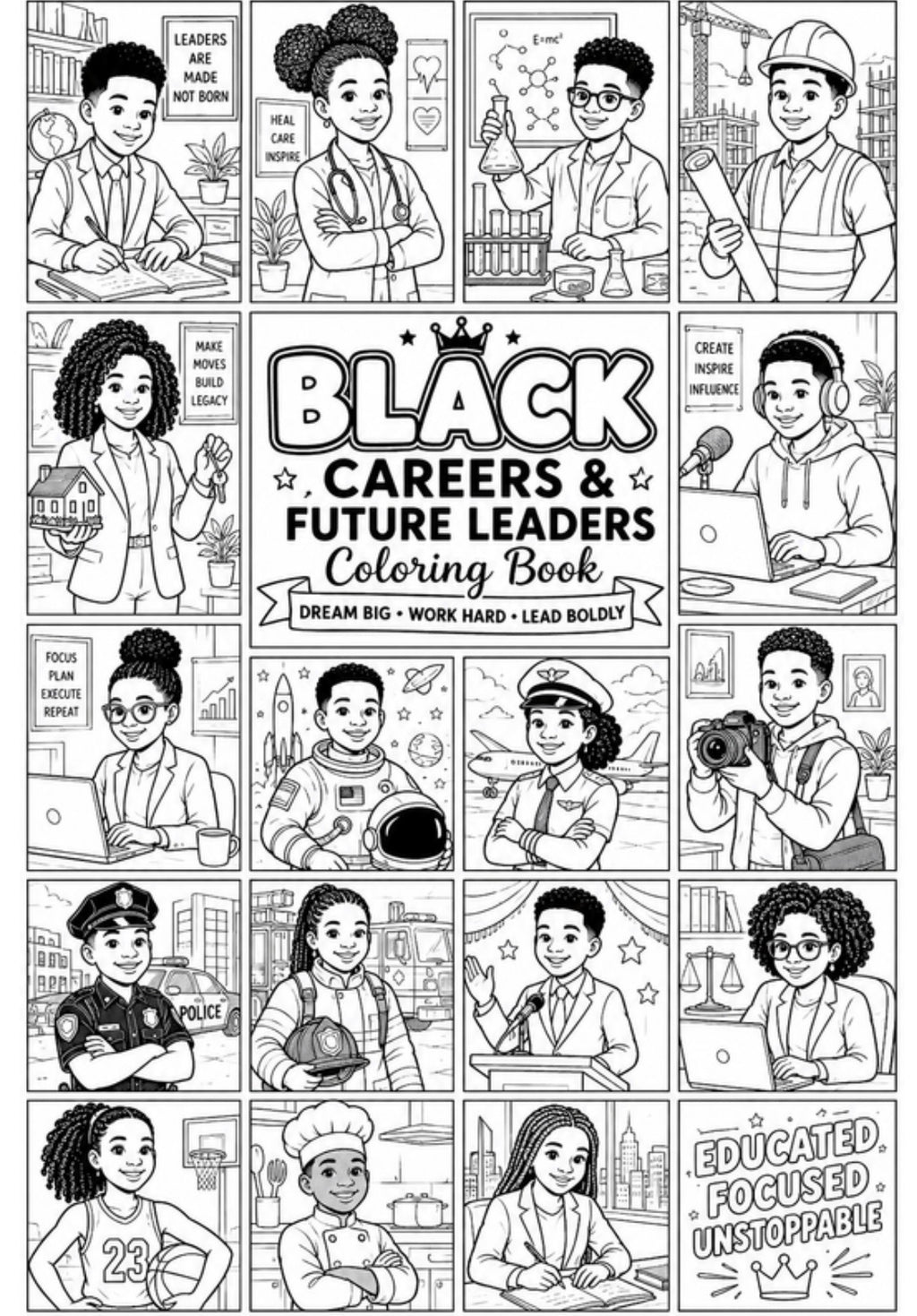 Black Careers & Future Leaders Coloring Book