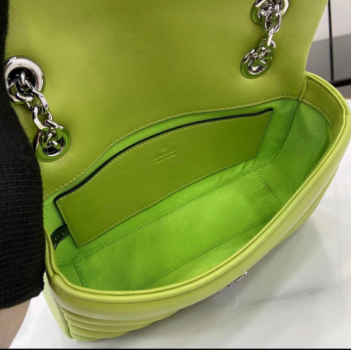Lime Green Quilted Chain Shoulder Bag *Pre-Order*