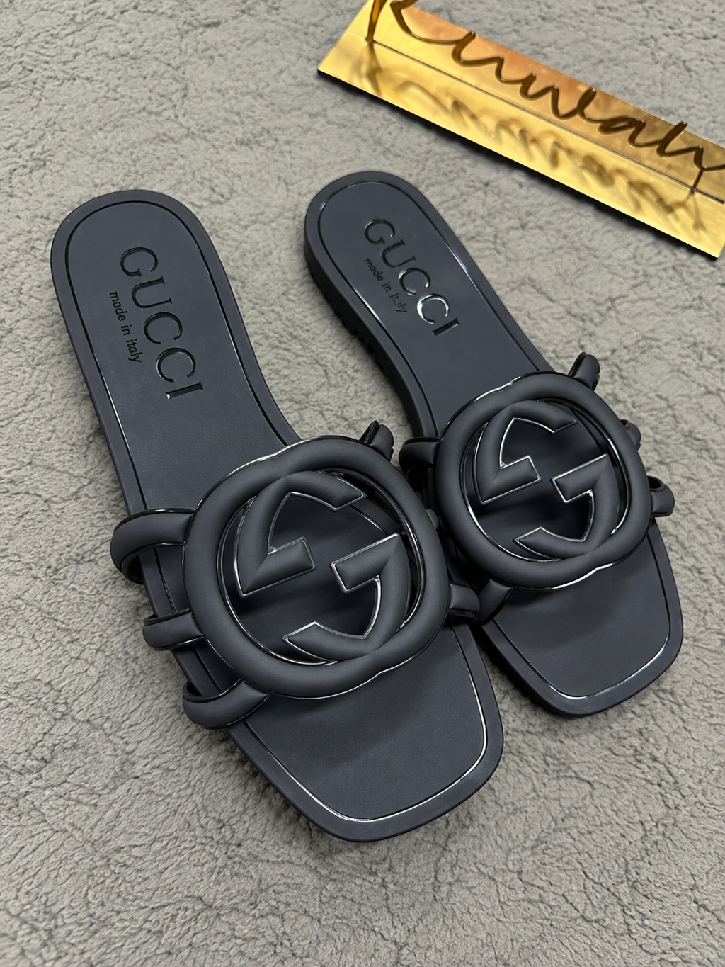 Luxury Inspired Statement Logo Slide Sandals *GUCCI* *PRE ORDER*