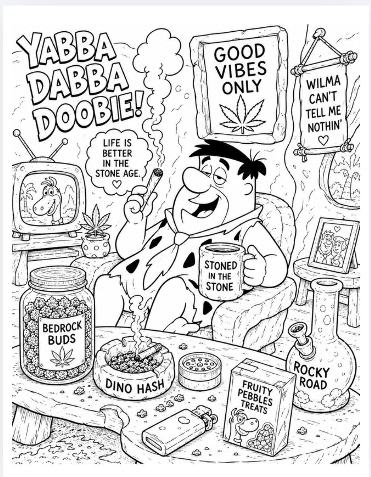 90s Cartoon Stoner Coloring Book