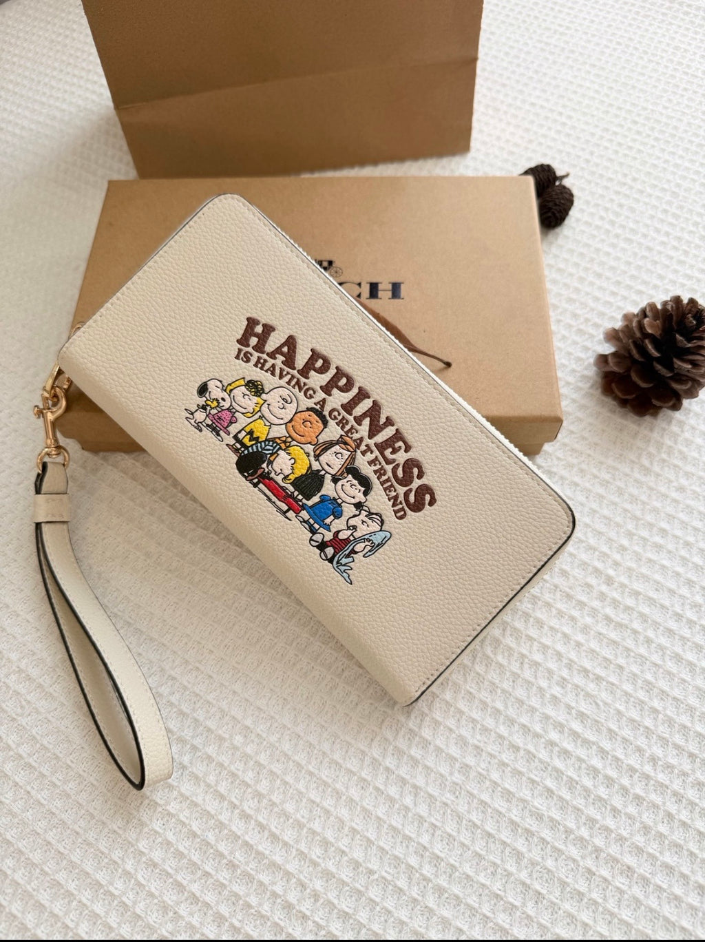 🤍 Happiness & Friends Wristlet — PRE-ORDER