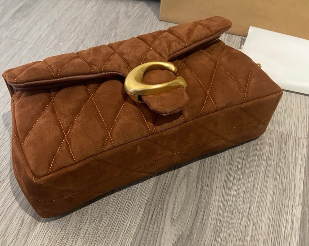 🤎 Quilted Suede Shoulder Bag *Pre-Order*