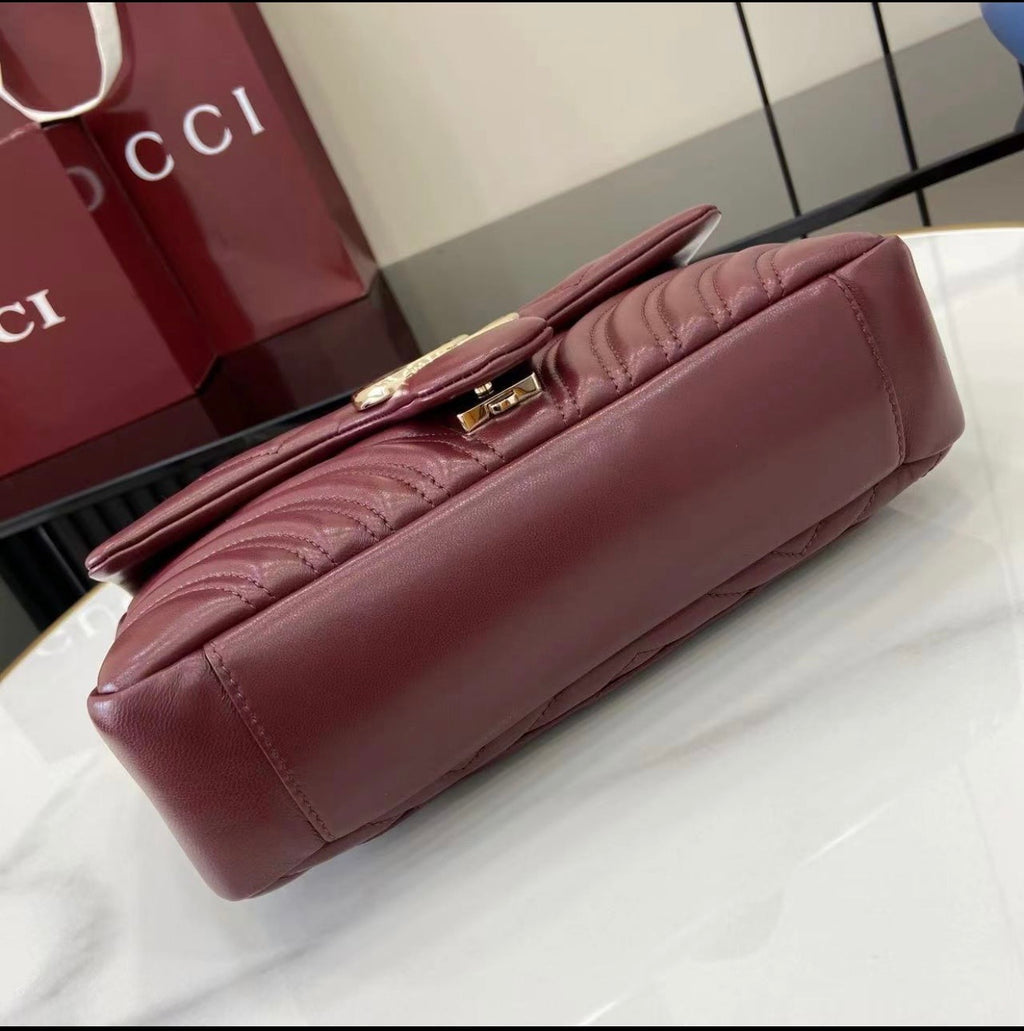 🍷 Burgundy Quilted Chain Shoulder Bag *Pre-Order*