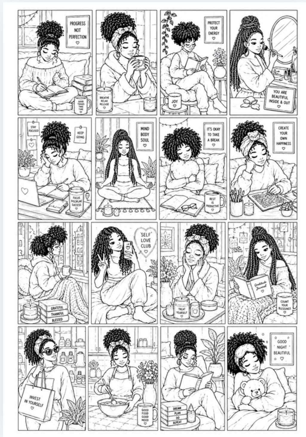 A Cozy Black Girl Coloring Book