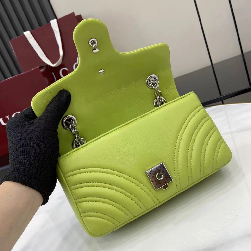 Lime Green Quilted Chain Shoulder Bag *Pre-Order*