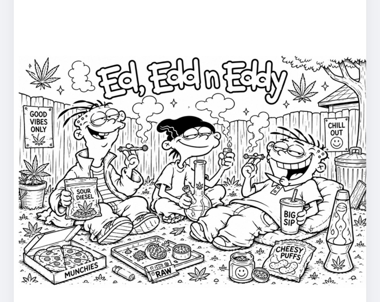 90s Cartoon Stoner Coloring Book