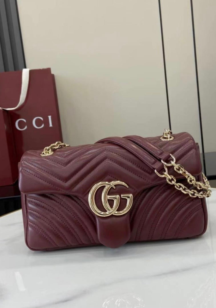 🍷 Burgundy Quilted Chain Shoulder Bag *Pre-Order*