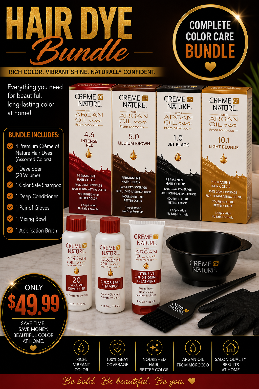 Crème of Nature hair dye Bundle