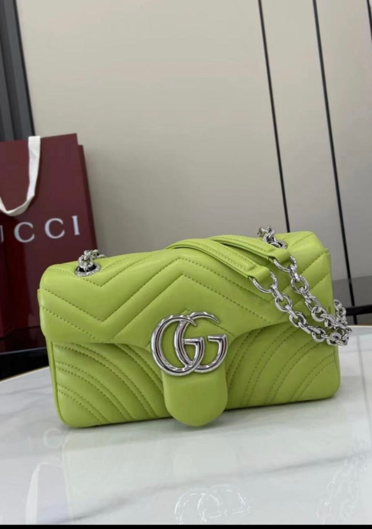 Lime Green Quilted Chain Shoulder Bag *Pre-Order*