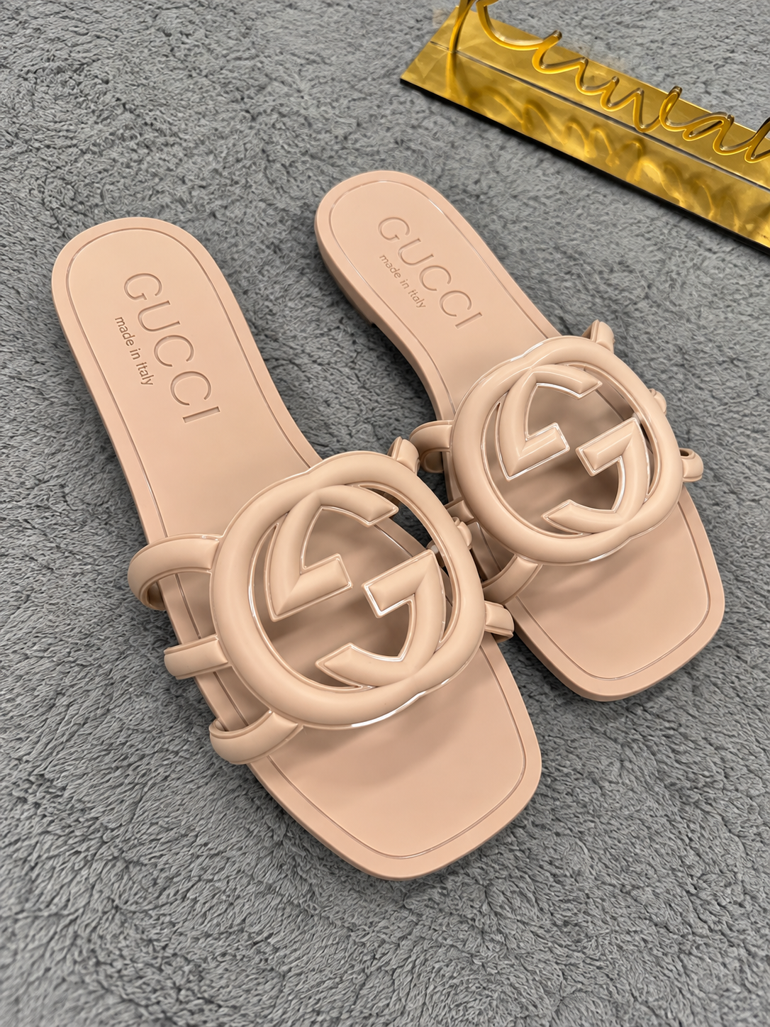 Luxury Inspired Statement Logo Slide Sandals *GUCCI* *PRE ORDER*