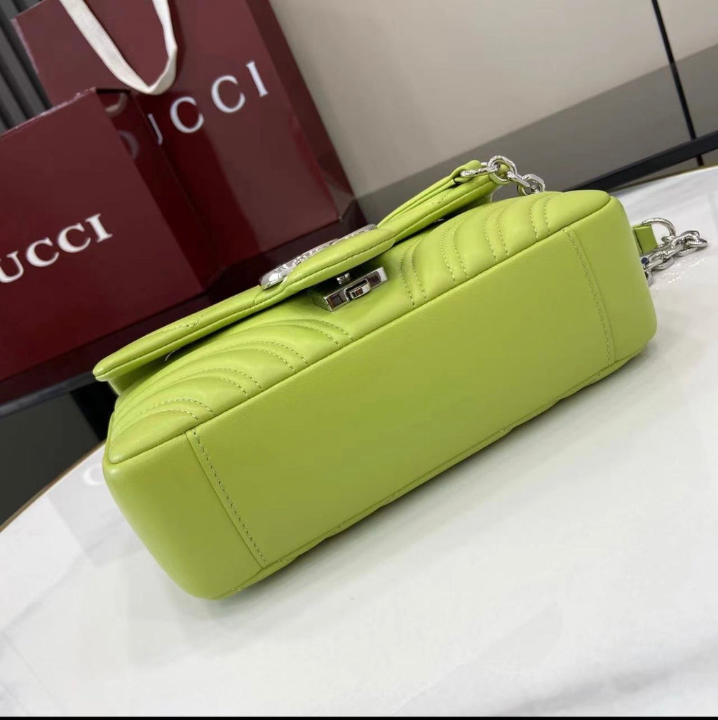 Lime Green Quilted Chain Shoulder Bag *Pre-Order*