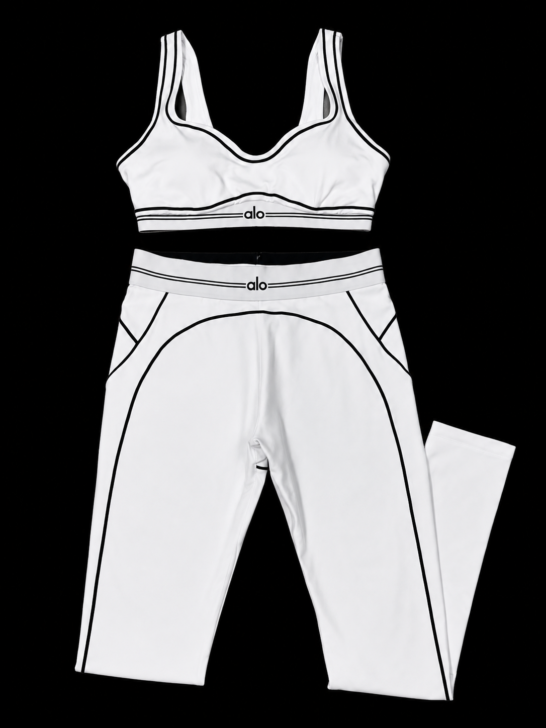 🤍 White & Black Two-Piece ALO Activewear Set *PRE ORDER*