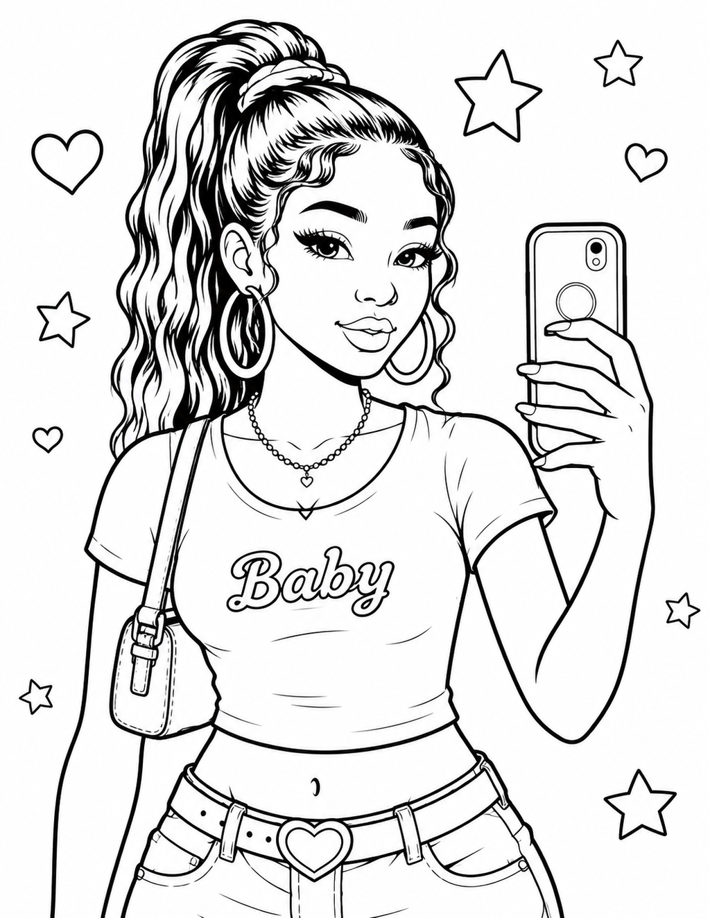 Black 2000's/ Y2K Coloring Book