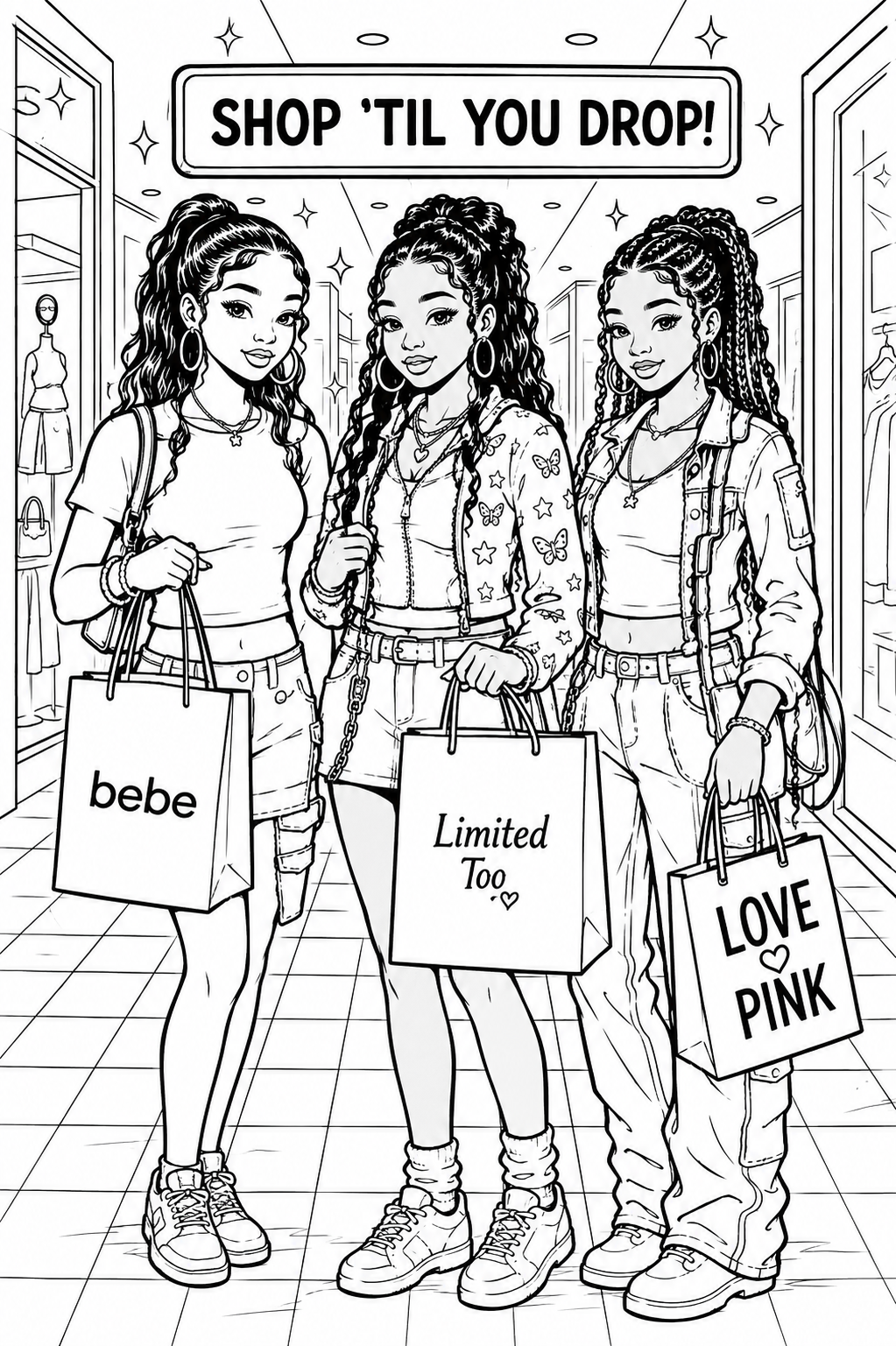 Black 2000's/ Y2K Coloring Book